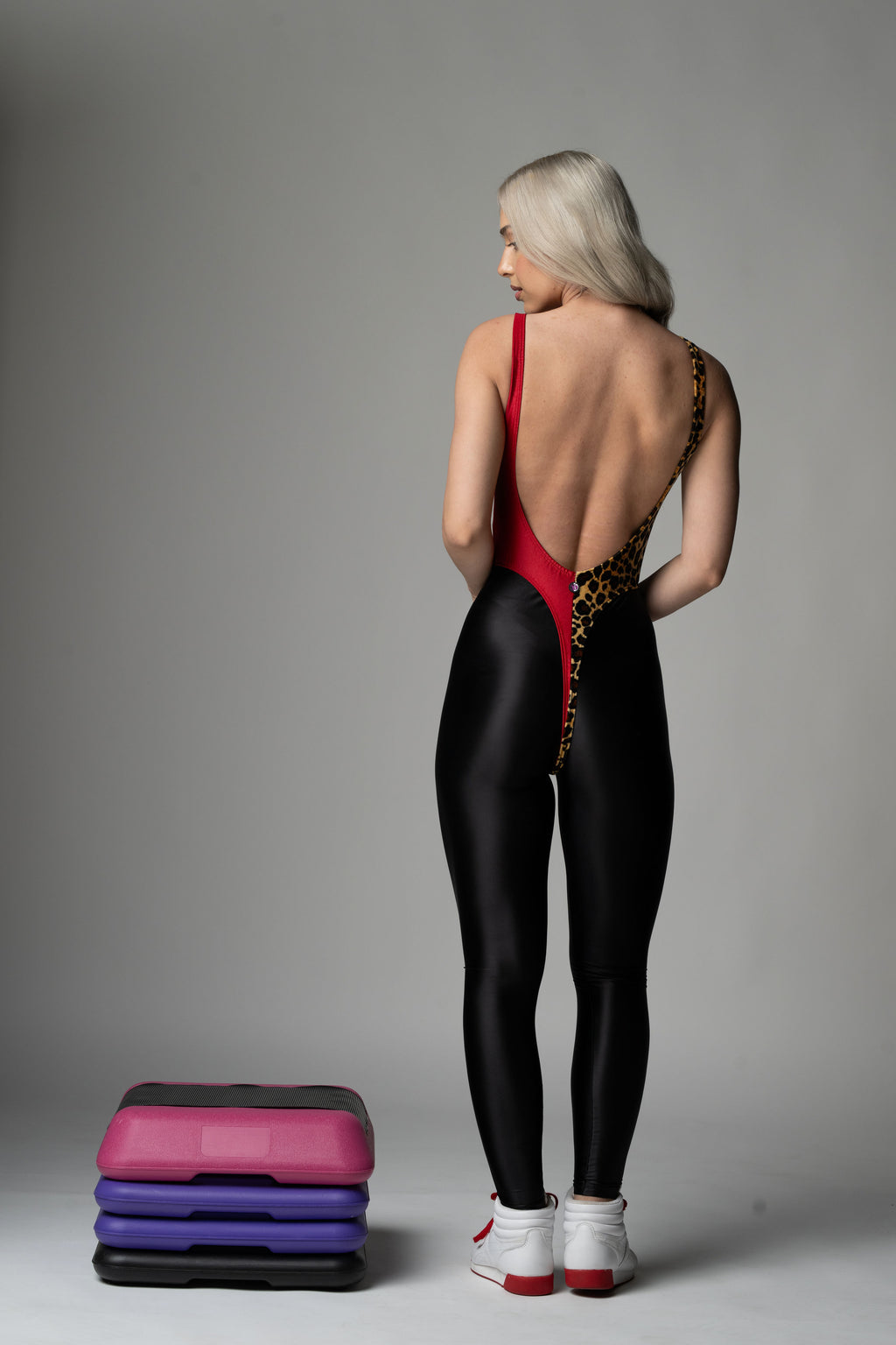 50/50 Bodysuit - Velvet & Leopard Red
