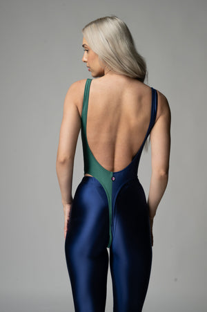 50/50 Bodysuit - Deep Ocean & Forest Green