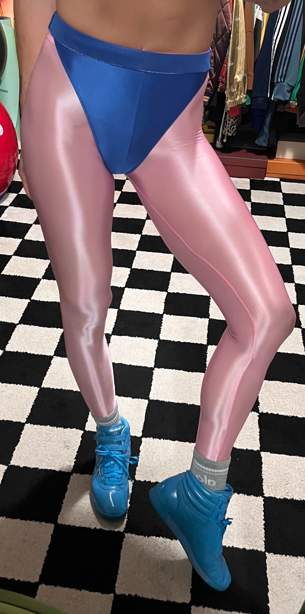 Cotton Pink leggings with colored briefs