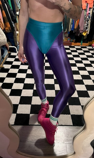 Fifty Five Purple leggings with colored briefs