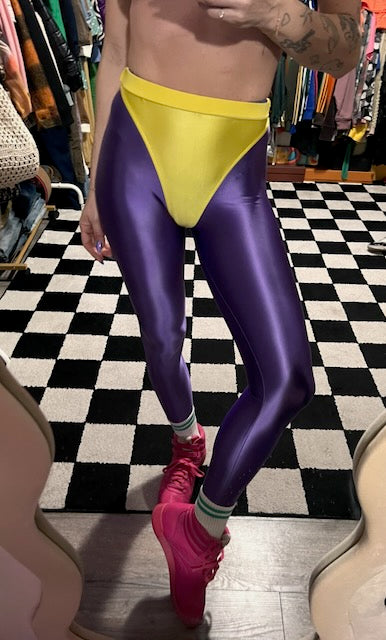 Fifty Five Purple leggings with colored briefs