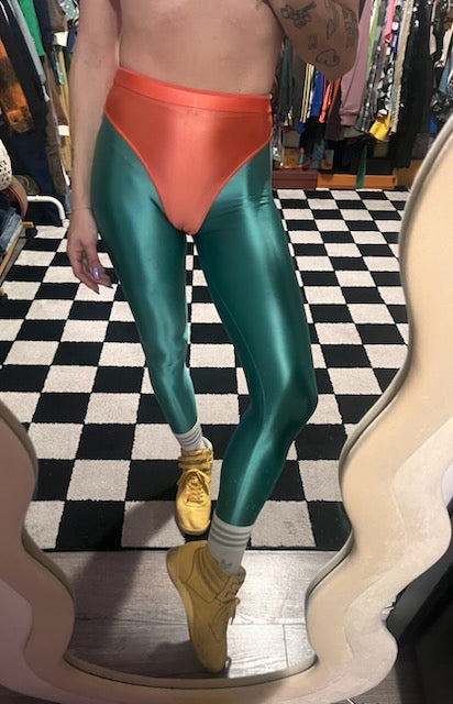 Green Day leggings with colored briefs