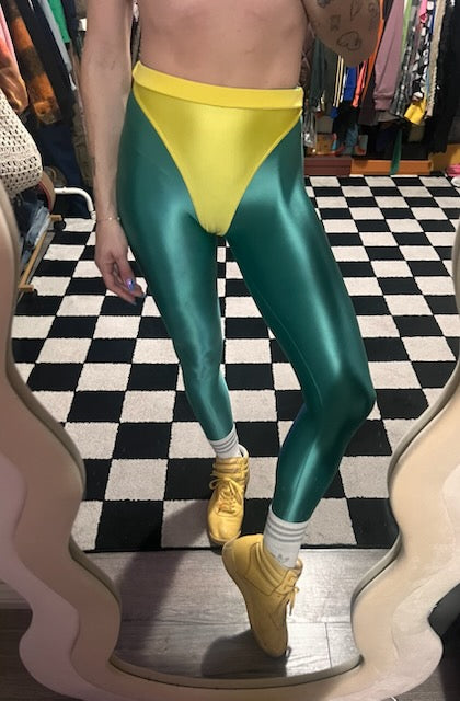 Green Day leggings with colored briefs