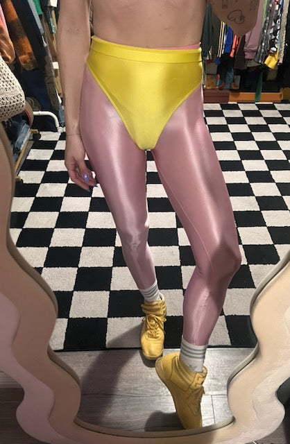 Cotton Pink leggings with colored briefs