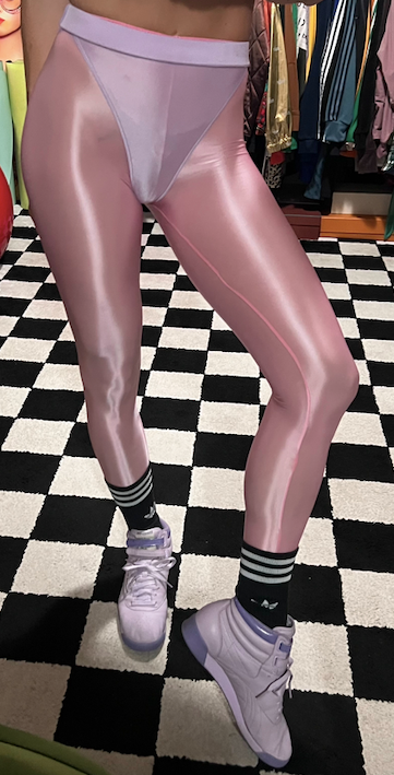 Cotton Pink leggings with colored briefs