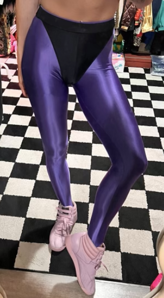 Fifty Five Purple leggings with colored briefs