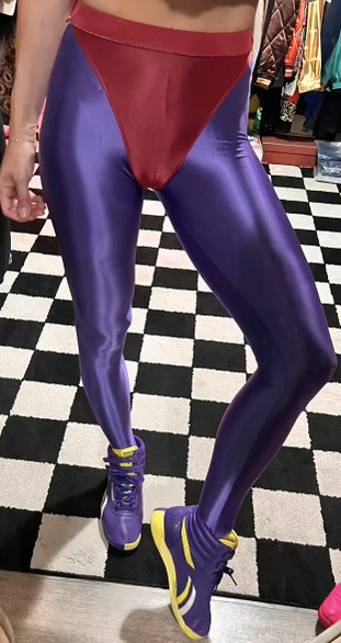 Fifty Five Purple leggings with colored briefs