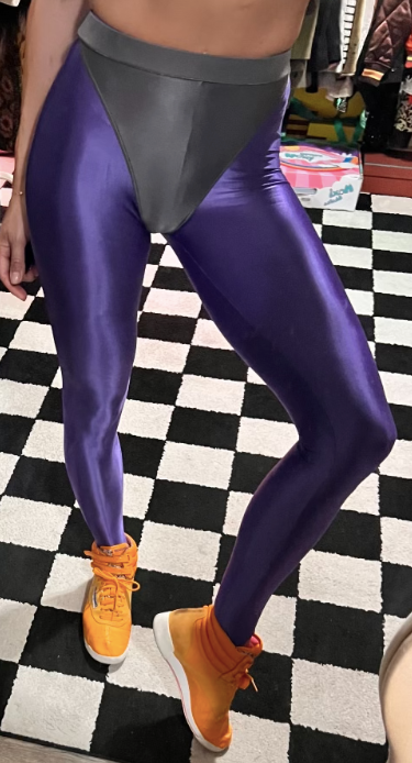Fifty Five Purple leggings with colored briefs