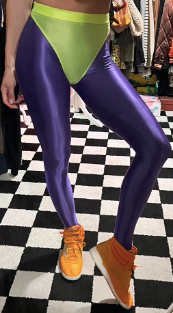 Fifty Five Purple leggings with colored briefs