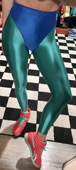 Green Day leggings with colored briefs