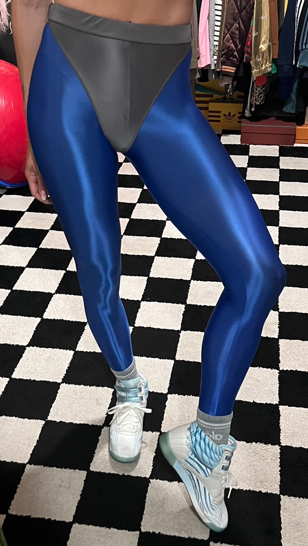 Royal Blue leggings with colored briefs