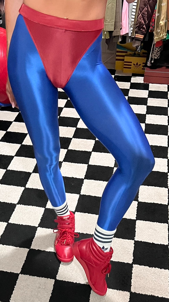 Royal Blue leggings with colored briefs