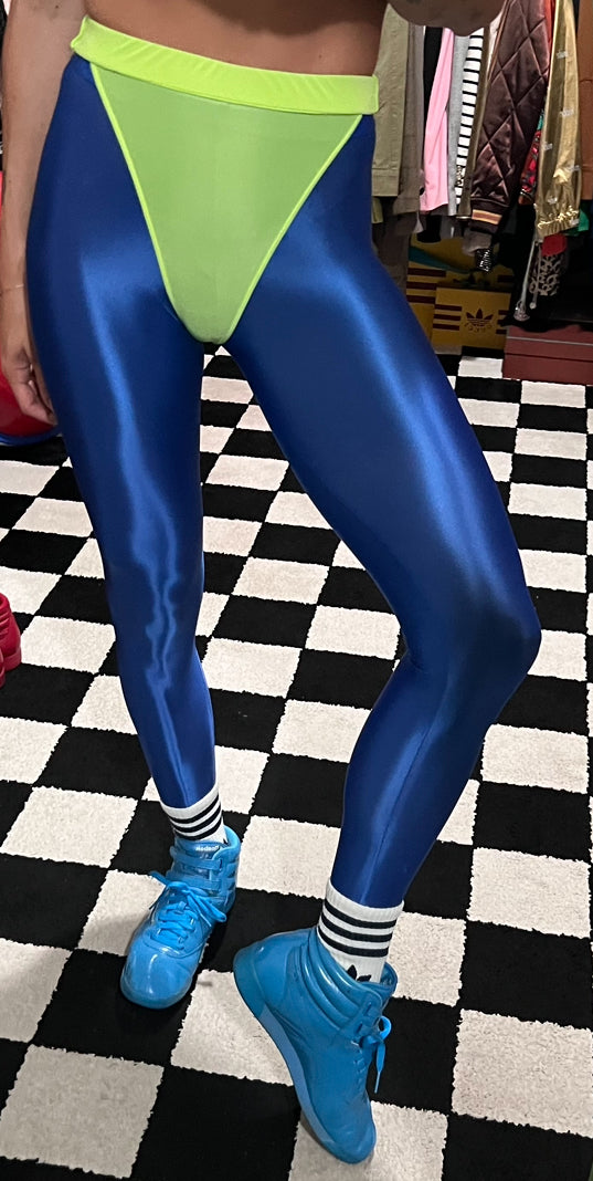 Royal Blue leggings with colored briefs