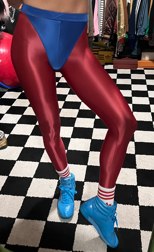 Bloody Red leggings with colored briefs