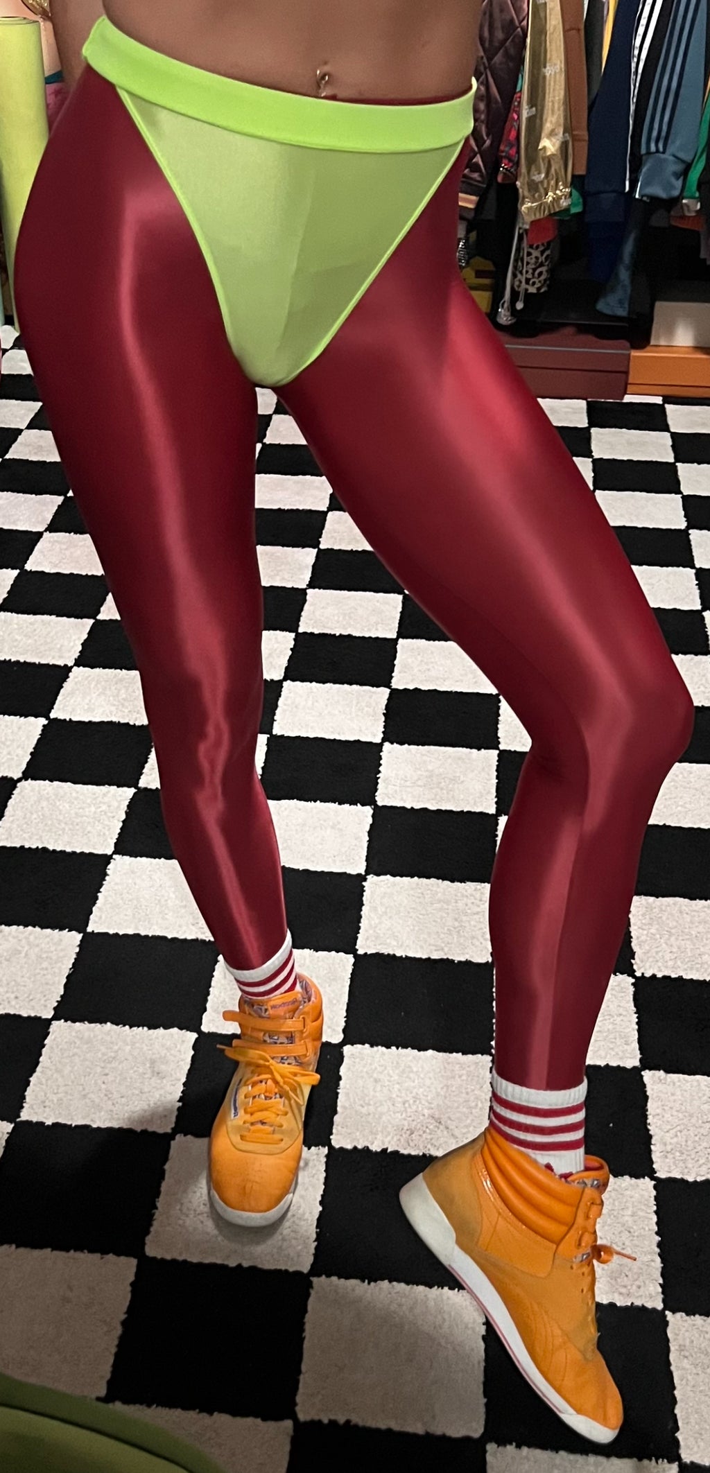 Bloody Red leggings with colored briefs