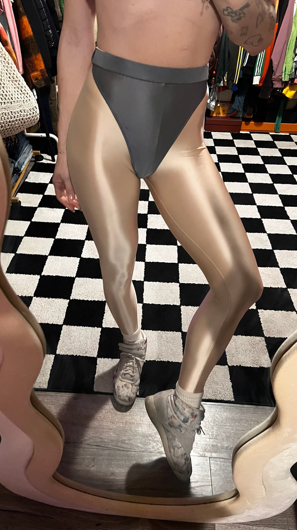 Shell we dance leggings with colored briefs