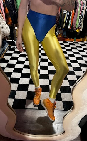 Yellow submarine leggings with colored briefs