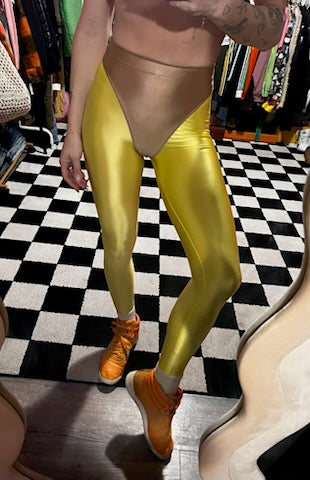 Yellow submarine leggings with colored briefs