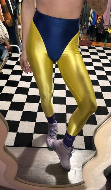 Yellow submarine leggings with colored briefs
