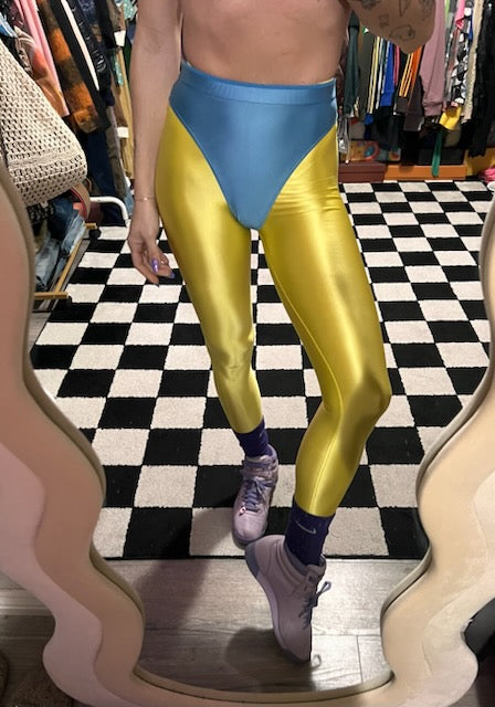 Yellow submarine leggings with colored briefs