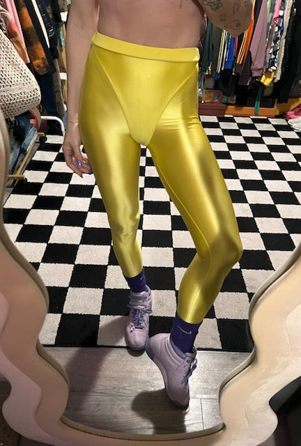 Yellow submarine leggings with colored briefs