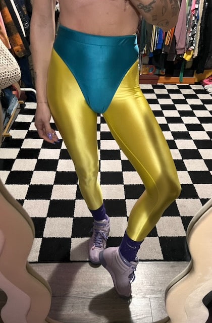 Yellow submarine leggings with colored briefs