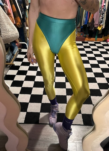 Yellow submarine leggings with colored briefs