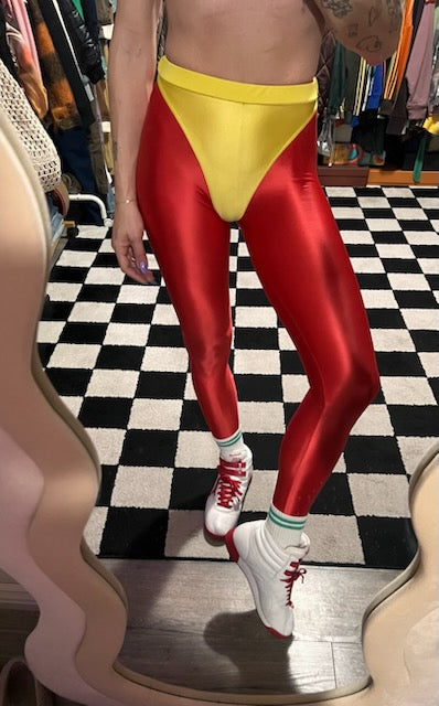 Dragon Red leggings with colored briefs