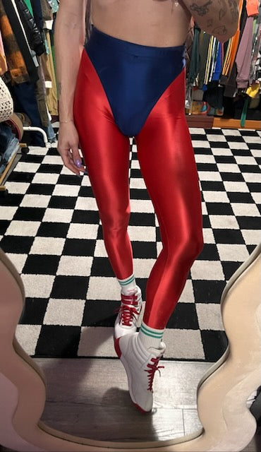Dragon Red leggings with colored briefs