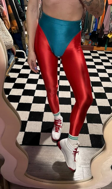 Dragon Red leggings with colored briefs