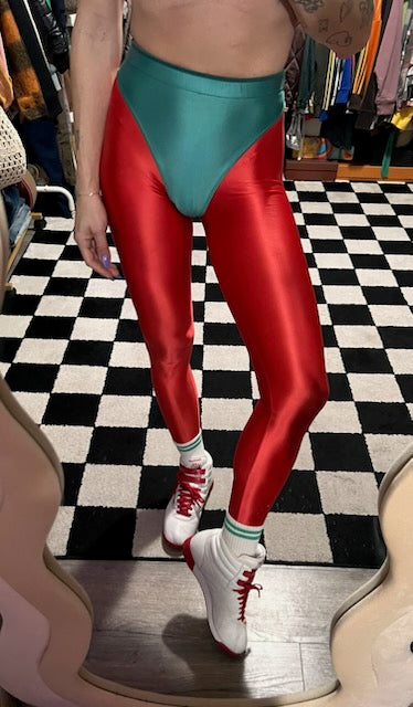 Dragon Red leggings with colored briefs