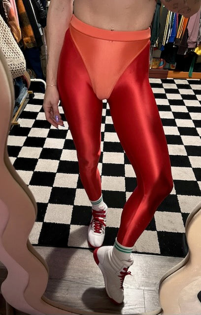 Dragon Red leggings with colored briefs