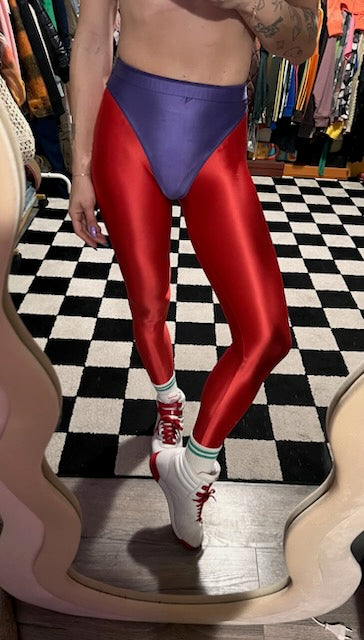Dragon Red leggings with colored briefs
