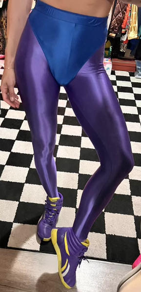 Fifty Five Purple leggings with colored briefs