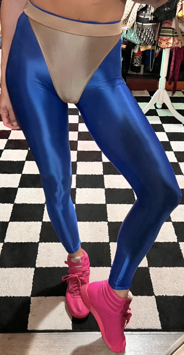 Royal Blue leggings with colored briefs