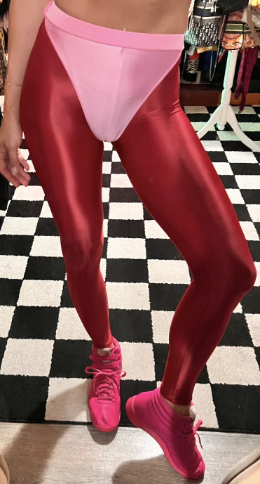 Bloody Red leggings with colored briefs