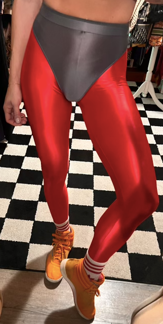 Dragon Red leggings with colored briefs
