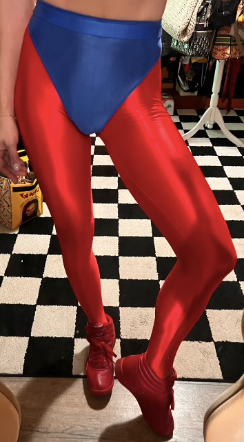 Dragon Red leggings with colored briefs